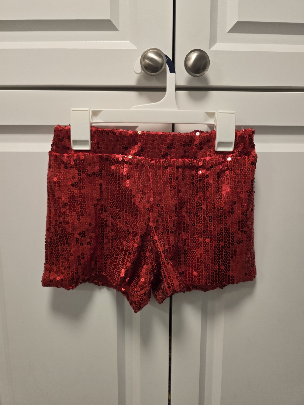 Spirit Halloween Adult Red Sequin Shorts AS Costume  Devil Minnie Mouse